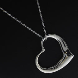 [TIFFANY & CO.] Tiffany Open Heart Large El Saperti Silver 925 Silver Ladies Necklace A+Rank