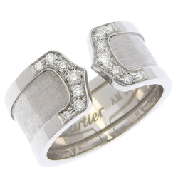 [Cartier] Cartier 2C B4044150 K18 Gold White X Diamond No. 18 Silver Unisex Ring / anillo A Rank