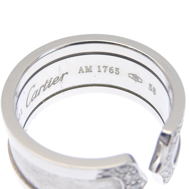 [Cartier] Cartier 2C B4044150 K18 Gold White X Diamond No. 18 Silver Unisex Ring / anillo A Rank