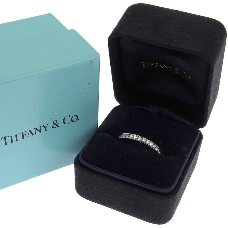 [Tiffany & Co.] Tiffany 웨딩 밴딩 밴딩 PT950 플래티넘 X 다이아몬드 번호 8.5 실버 레이디 링 / 링 SA 순위