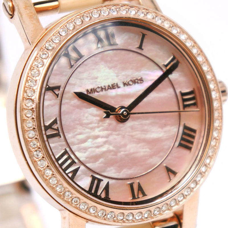 美品》MICHAEL KORS 腕時計 ピンクゴールド ホワイトシェル d - 腕時計