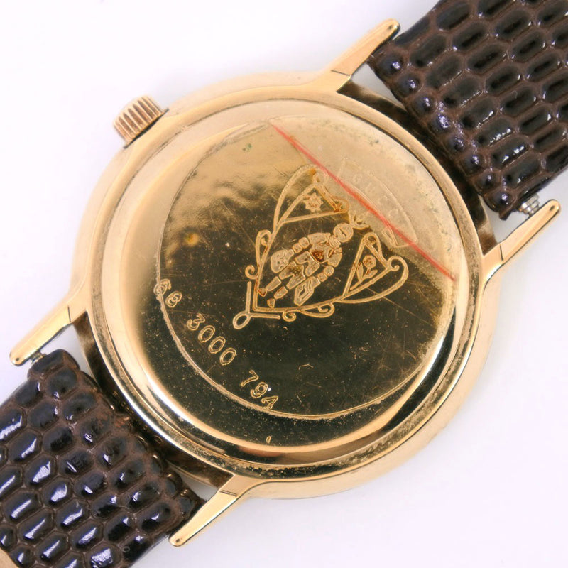 [구찌] 구찌 셰리 3000 시계 스테인리스 스틸 x 가죽 골드 쿼츠 레이디 레드 그린 다이얼 시계