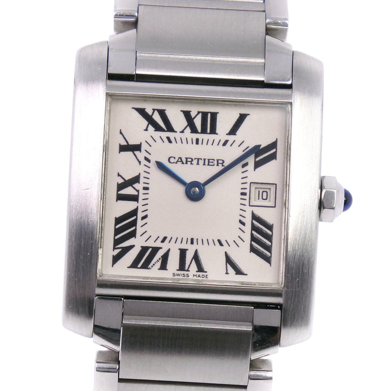 【CARTIER】カルティエ
 タンクフランセーズMM 2465 腕時計
 ステンレススチール クオーツ ユニセックス 白文字盤 腕時計