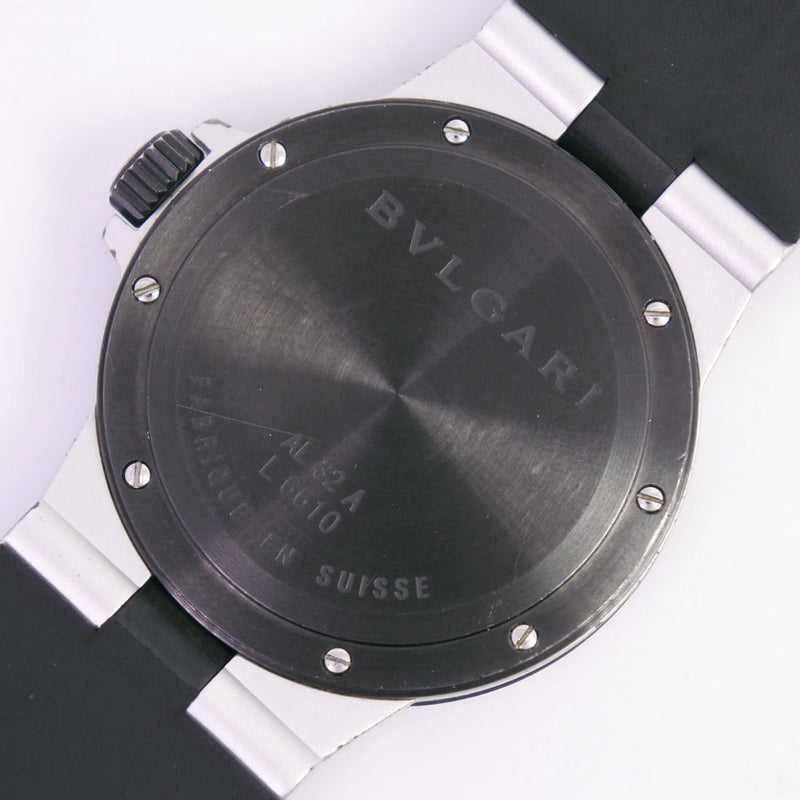 【BVLGARI】ブルガリ
 アルミニウム AL32A 腕時計
 ステンレススチール×ラバー ブラック クオーツ ユニセックス シルバー文字盤 腕時計
A-ランク