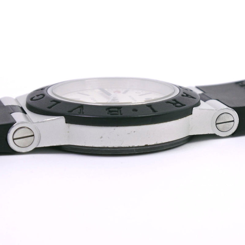 【BVLGARI】ブルガリ
 アルミニウム AL32A 腕時計
 ステンレススチール×ラバー ブラック クオーツ ユニセックス シルバー文字盤 腕時計
A-ランク