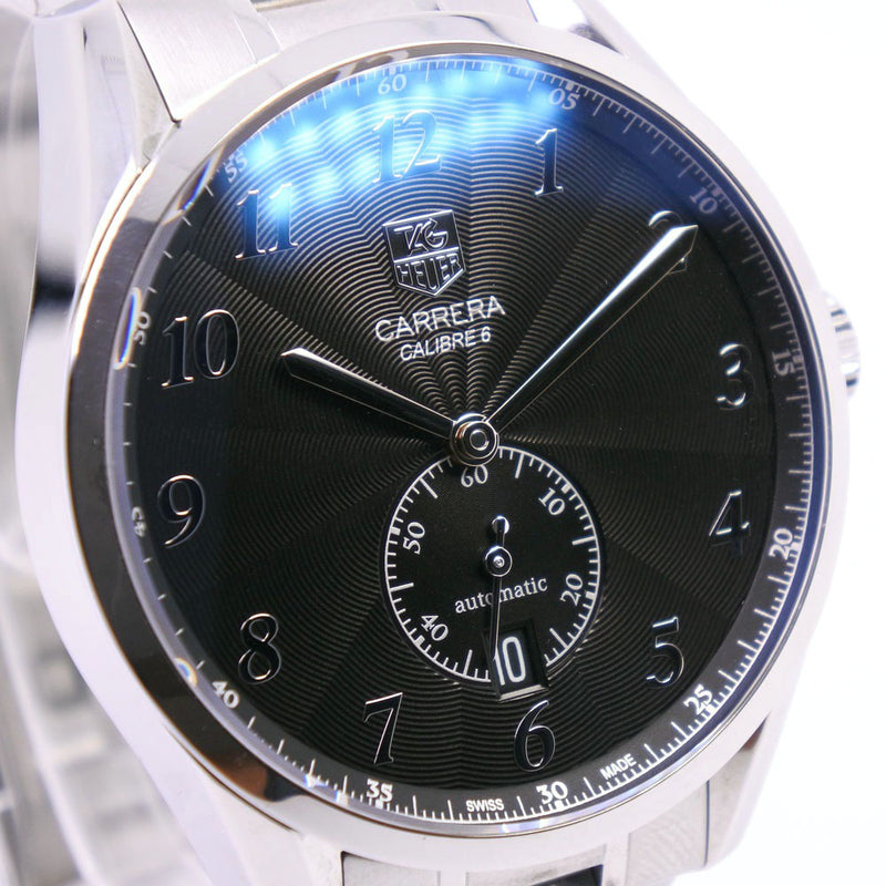 【TAG HEUER】タグホイヤー
 カレラ ヘリテージ CALIBRE 6 WAS2110.BA0732 腕時計
 ステンレススチール 自動巻き スモールセコンド メンズ 黒文字盤 腕時計