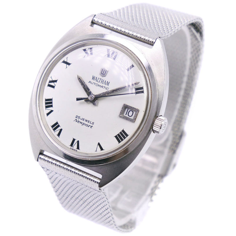 [Waltham] Waltham Cal.HT824 Reloj de marcación de marcación blanca automática de acero inoxidable de acero inoxidable