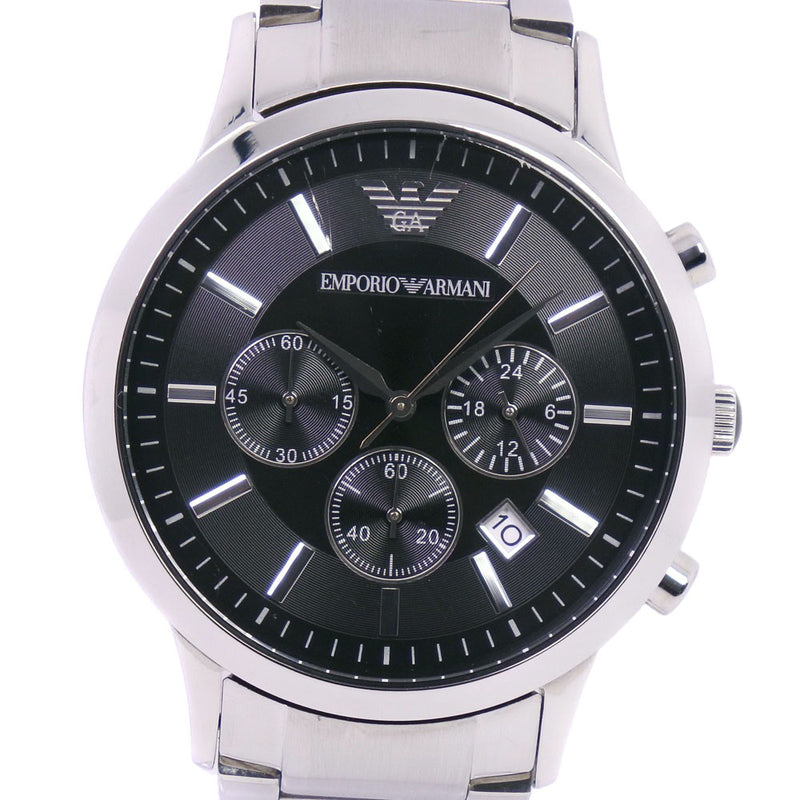 【ARMANI】エンポリオ・アルマーニ
 AR-2434 腕時計
 ステンレススチール クオーツ クロノグラフ メンズ 黒文字盤 腕時計
