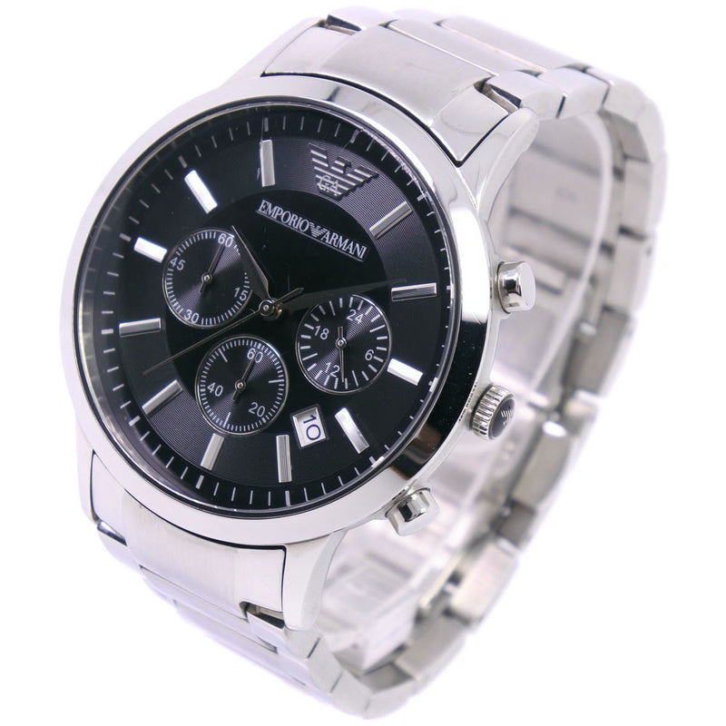【ARMANI】エンポリオ・アルマーニ
 AR-2434 腕時計
 ステンレススチール クオーツ クロノグラフ メンズ 黒文字盤 腕時計