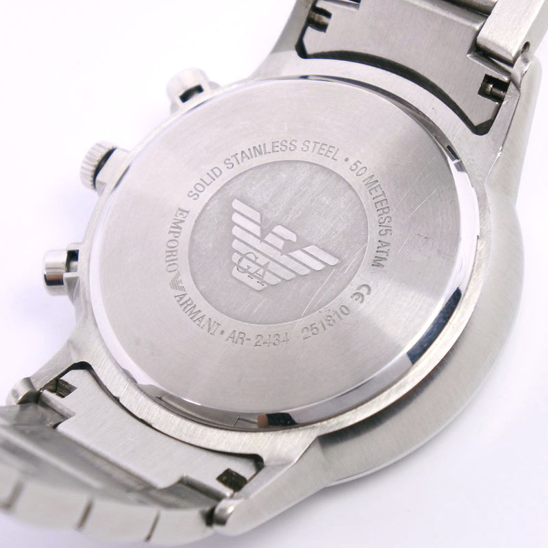 [Armani] Emporio Armani AR-2434 시계 스테인레스 스틸 석영 크로노 그래프 남성용 검은 다이얼 시계