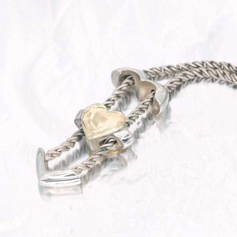 [TIFFANY & CO.] Tiffany Puzzle Heart Rope Vintage Silver 925 Ladies Necklace
