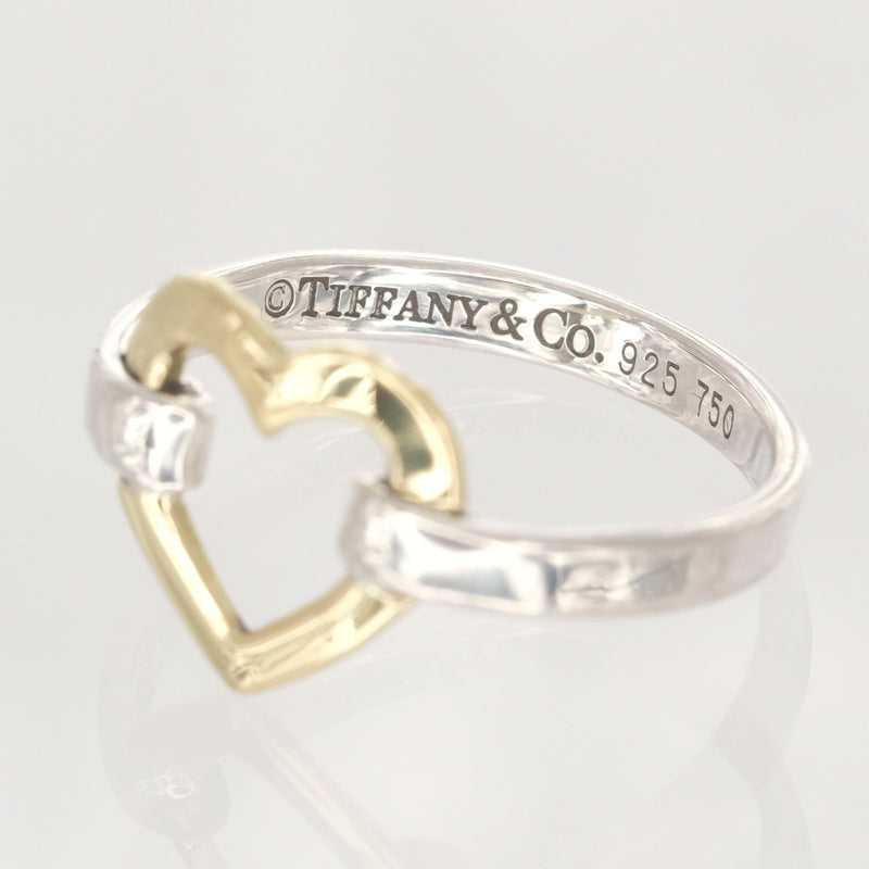 [Tiffany & Co.] Tiffany Heart Combination Silver 925 X K18 Gold No. 6.5 숙녀 링 / 링