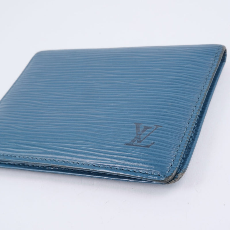 Louis Vuitton EPI Unisex Leather Folding Wallet Logo Card Holders, Black
