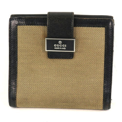 [구찌] 구찌 035.0416.2106 bi -fold 지갑 송아지 x 캔버스 베이지 색 여성 비 -폴드 지갑