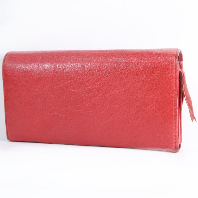 [BALENCIAGA] BALENCIAGA LONG 지갑 송아지 빨간 숙녀 긴 지갑