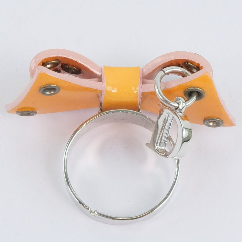 【Dior】クリスチャンディオール
 リボン リング・指輪
 エナメル 10号 シルバー レディース リング・指輪