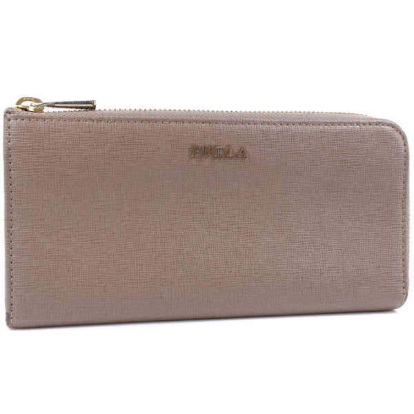 [Furla] Furla en forme de fermeture éclair en cuir en cuir en cuir gris à fermeture éclair en forme de glissière en forme de glissière L