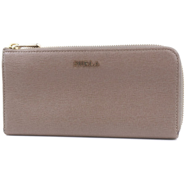 [Furla] Furla en forme de fermeture éclair en cuir en cuir en cuir gris à fermeture éclair en forme de glissière en forme de glissière L