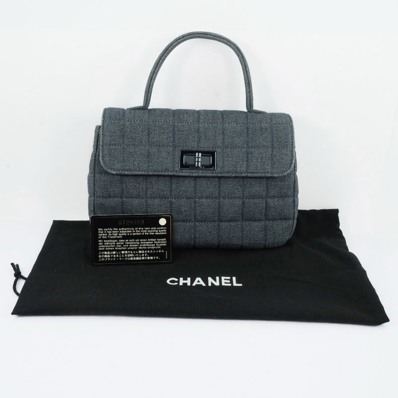 CHANEL】シャネル チョコバー ハンドバッグ デニム 青 レディース