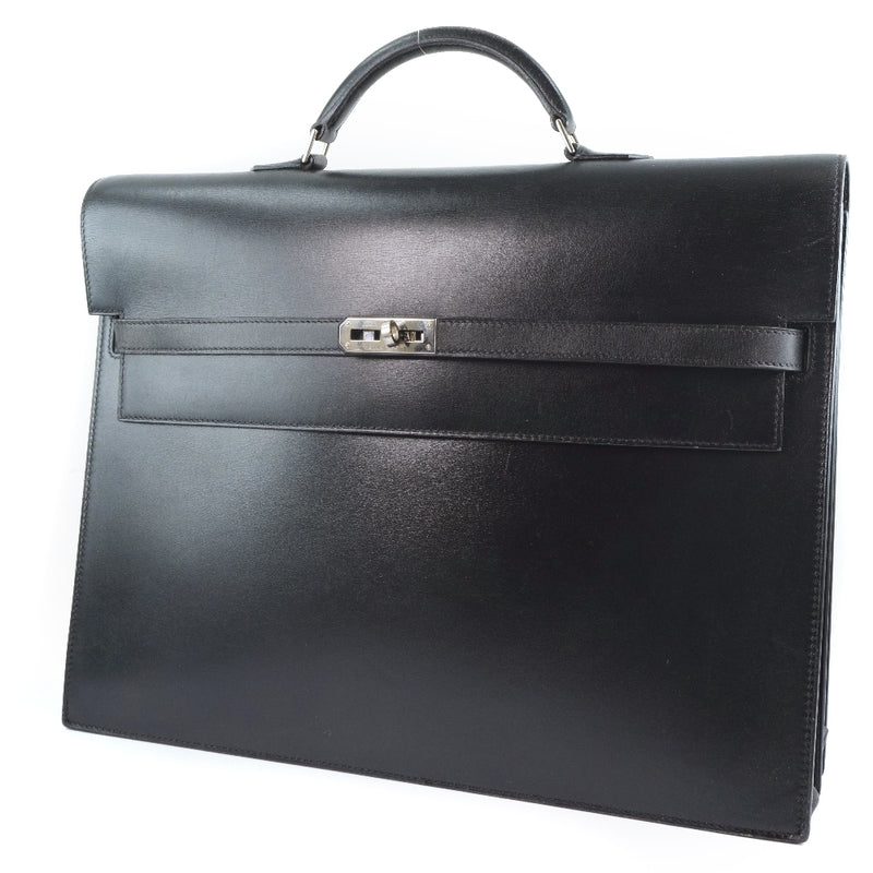 [HERMES] Hermes Kelly Deepsi 38 Business Bag Box Curf Black □ F engraved men's business bag