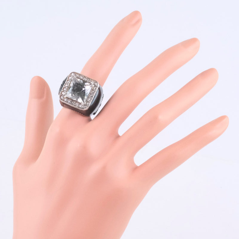 [GUCCI] Gucci Clear Stone Ring / Ring Silver 925 × Crystal No. 10 Black Ladies Ring / Ring A Rank