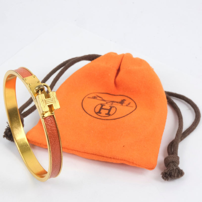 Authentic! Hermes 18K Rose Gold Kelly Clochette Double Cuff Bangle Bracelet  | Fortrove