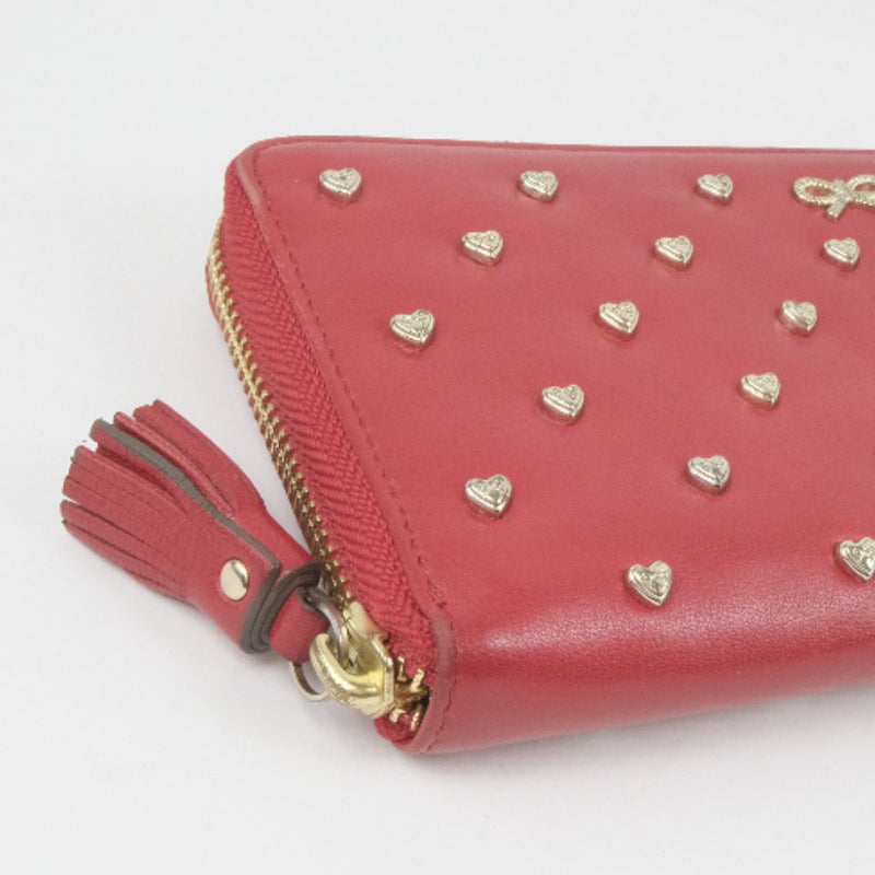 Anya Hindmarch] Anya Hind March Heart Studs Long Wallet Leather