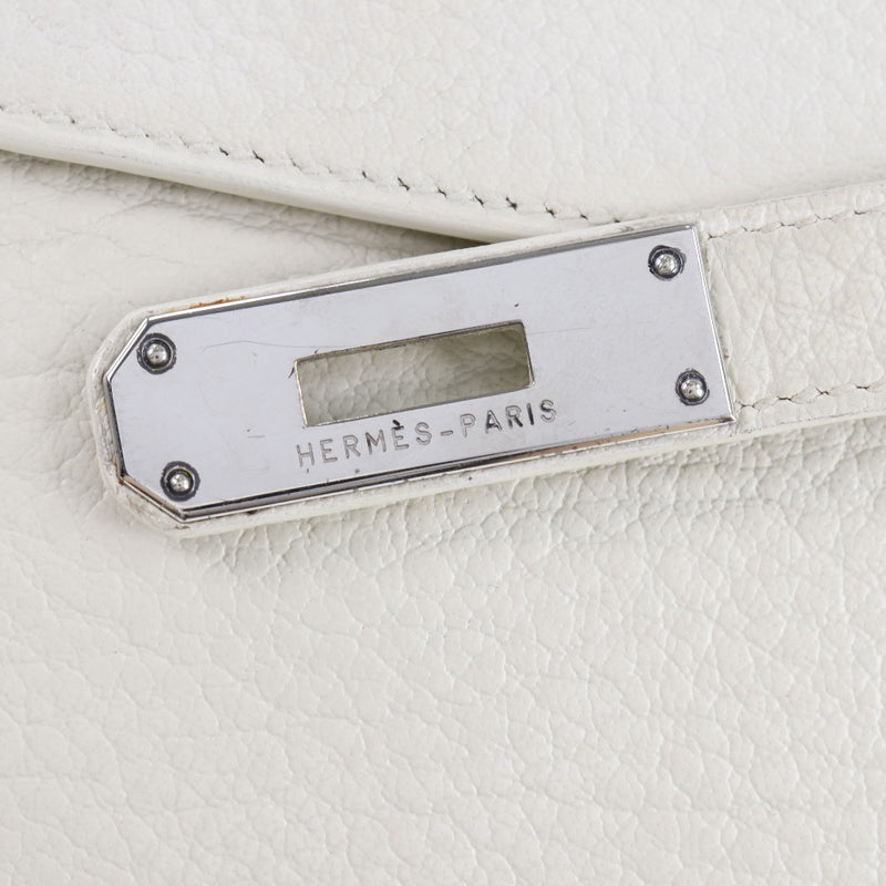 [HERMES] Hermes Kelly 35 2WAY Shoulder Toryon Lemance White □ E engraved Ladies handbag