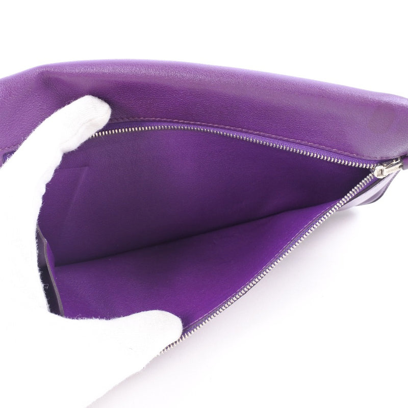 [HERMES] Hermes Dogon Long Long Wallet Calf Purple □ Q-engraved belt bracket DOGON LONG Ladies A-Rank