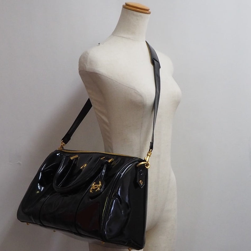 [Chanel] Chanel Boston Bag 2way Shoulder Patent Leather Ladies Handpal