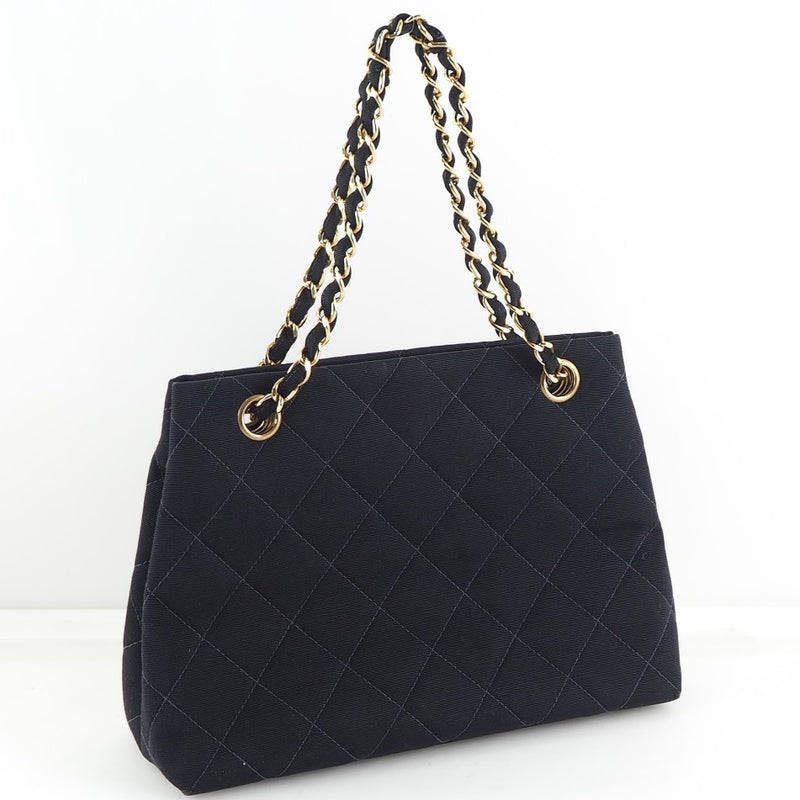 [CHANEL] Chanel Chain Matrasse Canvas Black Ladies Handbag A-Rank