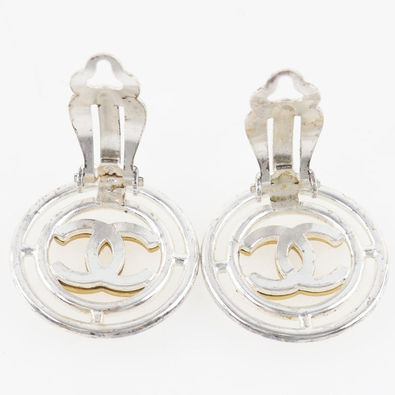 CHANEL] Chanel Coco Mark Metal Silver 96A engraved Ladies earrings ...