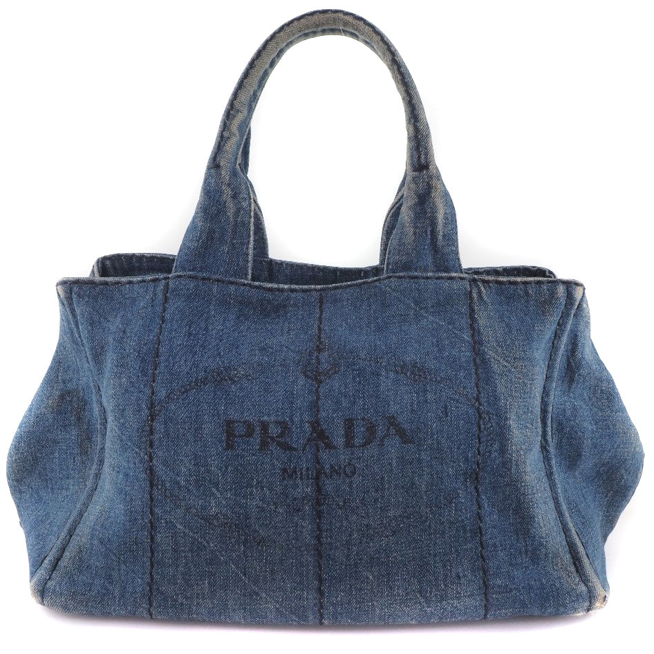 PRADA] Prada Kanapatot B1877B Denim Blue Ladies Tote Bag B-rank