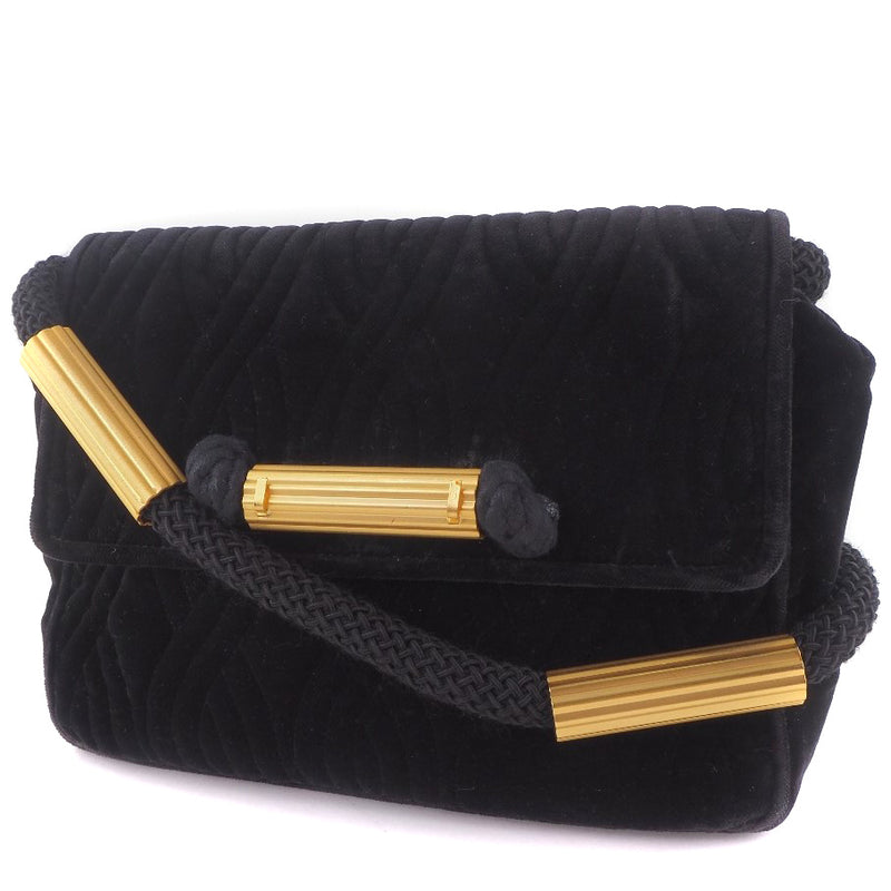 [FENDI] Fendi Swede x Gold Plated Black Ladies Shoulder Bag