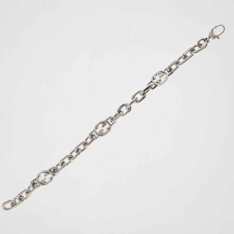 [GUCCI] Gucci Interlocking Silver 925 Silver Ladies Bracelet A+Rank