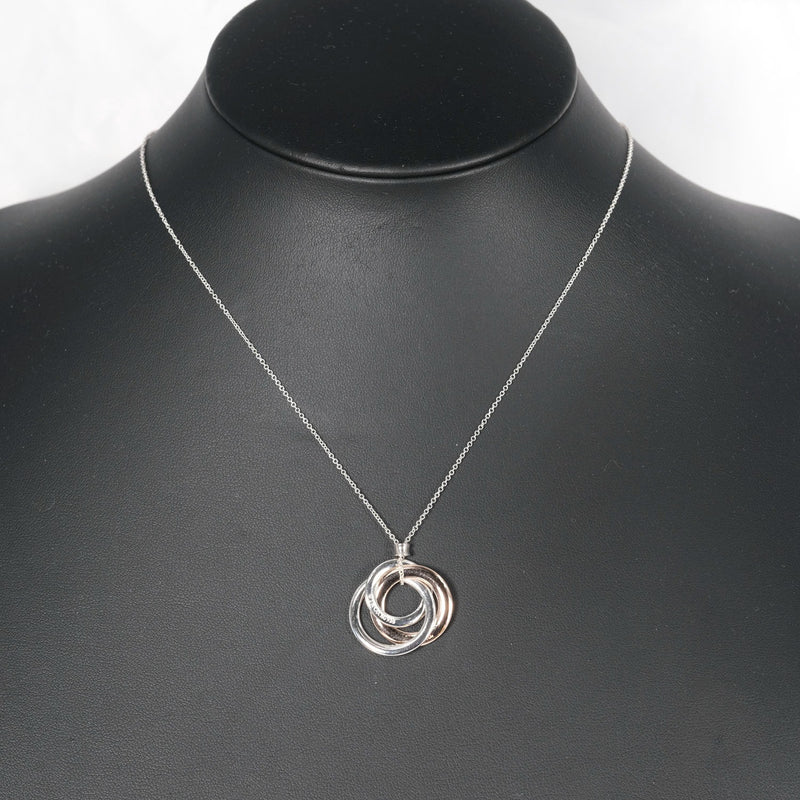 [TIFFANY & CO.] Tiffany Interlocking Circle 3 consecutive 1837 Silver 925 × Lved Metal Ladies Necklace