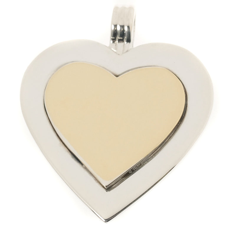[TIFFANY & CO.] Tiffany Heart Combination Color Silver 925 × K18 Gold Unisex Pendant Top A Rank