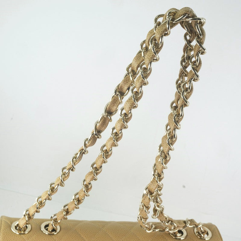 [CHANEL] Chanel Chain Shoulder Matrasse 30/Decamato A11869 Shoulder bag Mat Cabiaskin Beige Ladies shoulder Bag A Rank