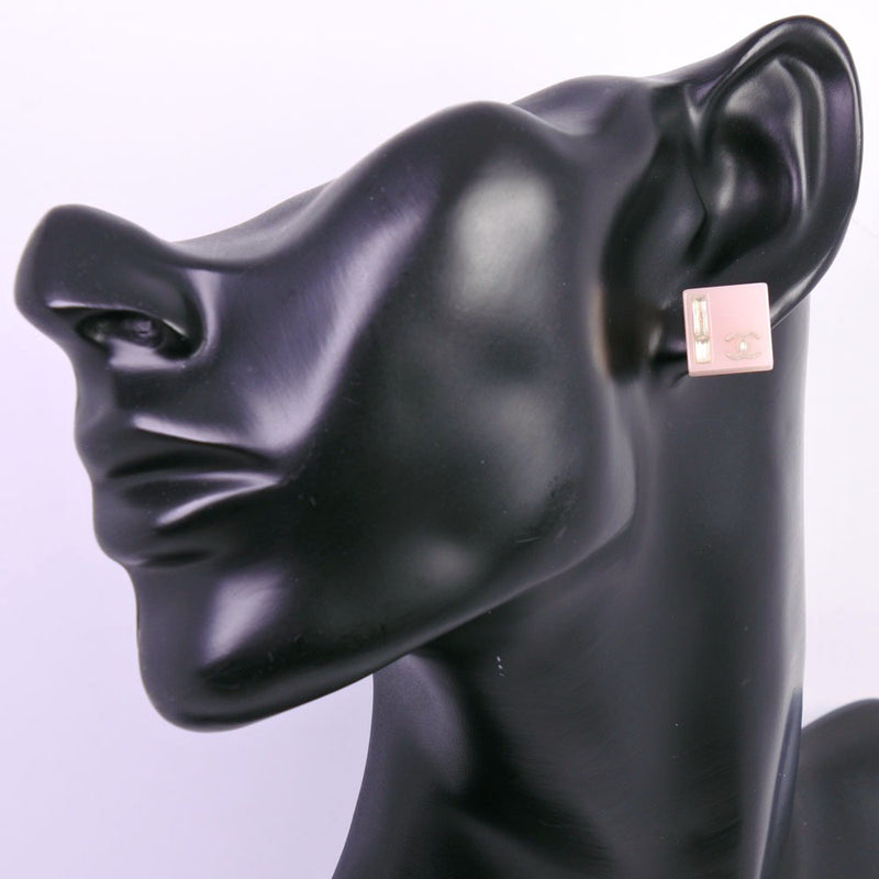 [샤넬] 샤넬 코코 마크 귀걸이 플라스틱 X 라인 스톤 07C 새겨진 숙녀 귀걸이