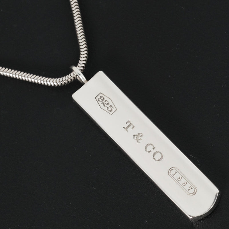 [TIFFANY & CO.] Tiffany 1837 Bar Silver 925 Unisex Necklace A-Rank