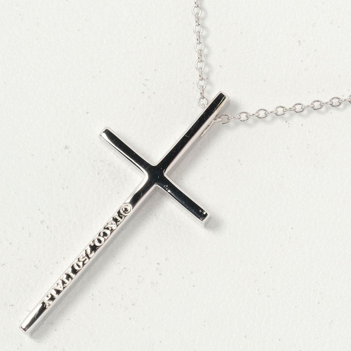 TIFFANY&Co.】ティファニー クロス K18ホワイトゴールド レディース