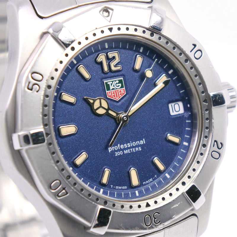 [Tag Heuer] 태그 hoeer 2000 시리즈 클래식 WK1113 시계 스테인레스 스틸 쿼츠 남성 해군 다이얼 시계