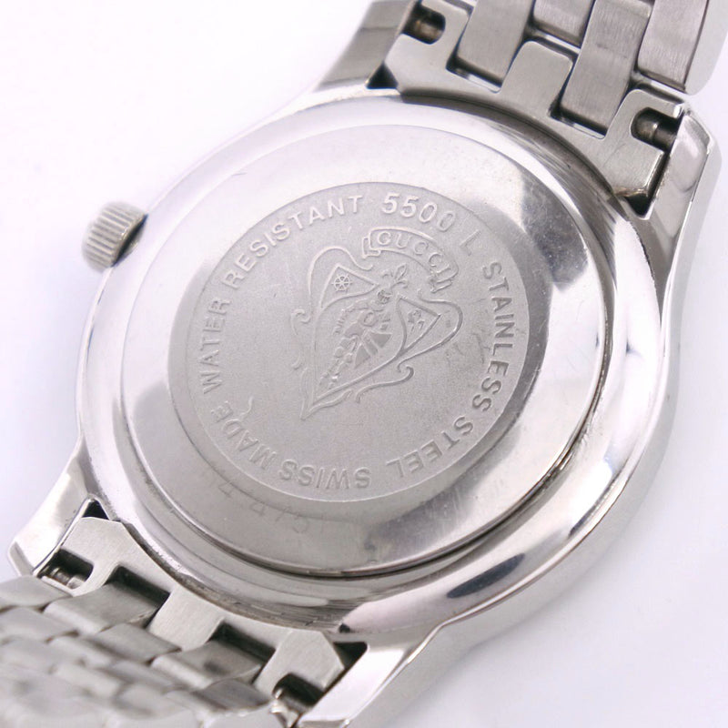 【グッチ】5500L クォーツ レディース 腕時計(動作品)　黒文字盤