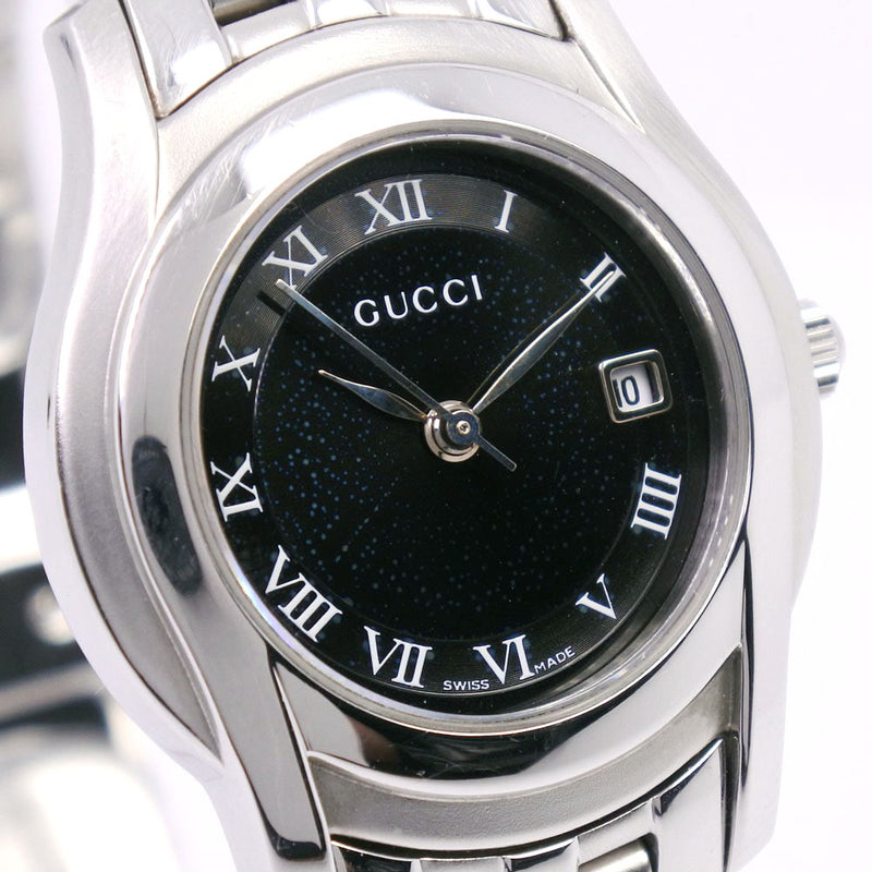 [Gucci] Gucci 5500l Reloj de cuarzo de acero inoxidable Damas Negro Dial Girates