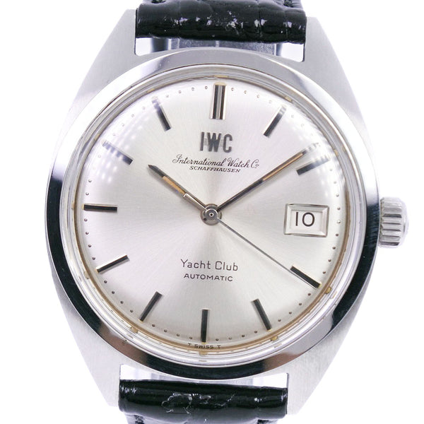 [IWC] 국제 시계 회사 요트 클럽 Cal.8541B 시계 스테인리스 스틸 X 가죽 자동 남성 실버 다이얼 시계