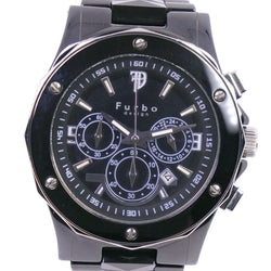 【Furbo】フルボ
 イルソーレ FS302 腕時計
 セラミック ソーラー時計 クロノグラフ メンズ 黒文字盤 腕時計
