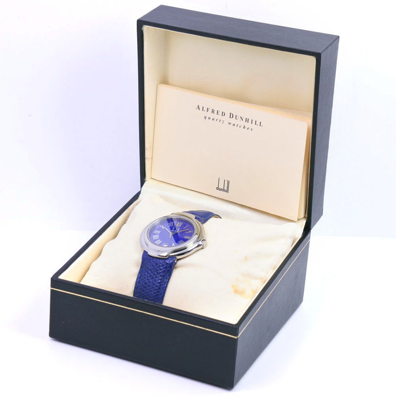 【Dunhill】ダンヒル
 ミレニアム 8001 腕時計
 ステンレススチール×レザー クオーツ ユニセックス 青文字盤 腕時計
A-ランク
