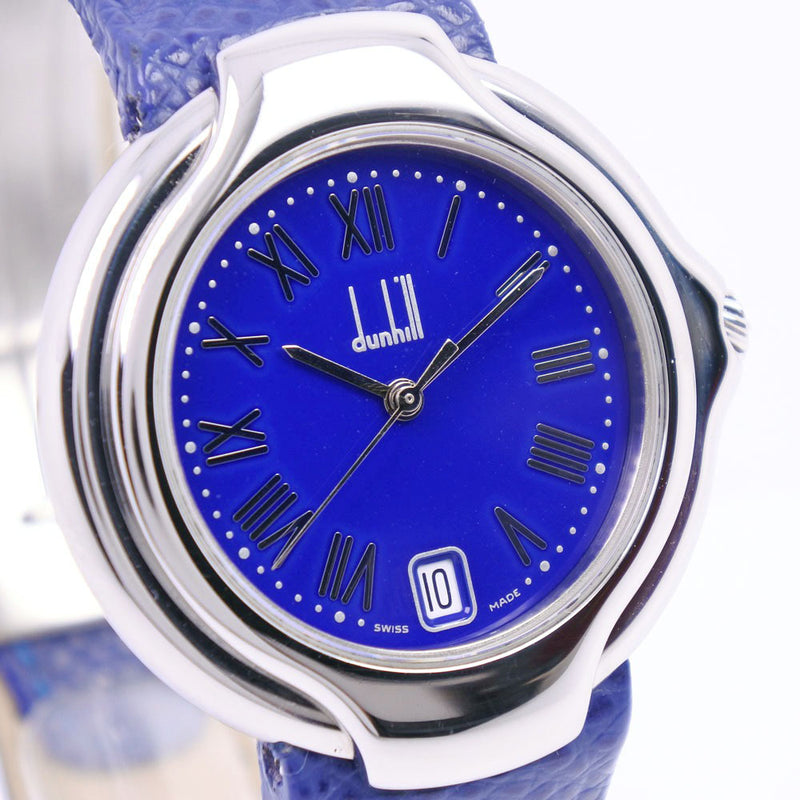 [Dunhill] Dunhill Millennium 8001 시계 스테인리스 스틸 x 가죽 쿼츠 유니세크로 블루 다이얼 시계 A-Rank