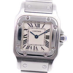 [Cartier] Cartier Santo Sugarbe SM W20056D6 Watch Stainless Steel Quartz Ladies Silver Dial A-Rank