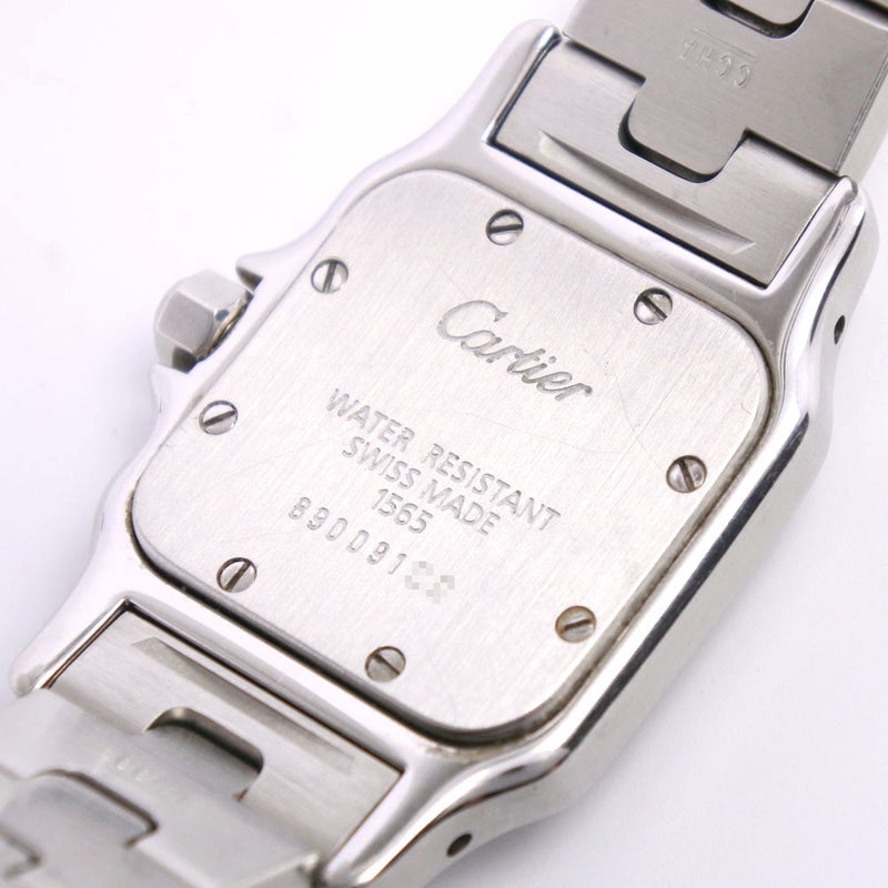 [Cartier] Cartier Santo Sugarbe SM W20056D6 Mira cuarzo de acero inoxidable damas dial de plata